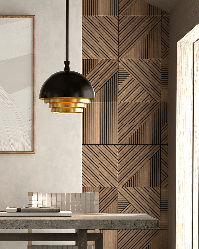 Currey and Company Salviati Medium Black & Gold Pendant