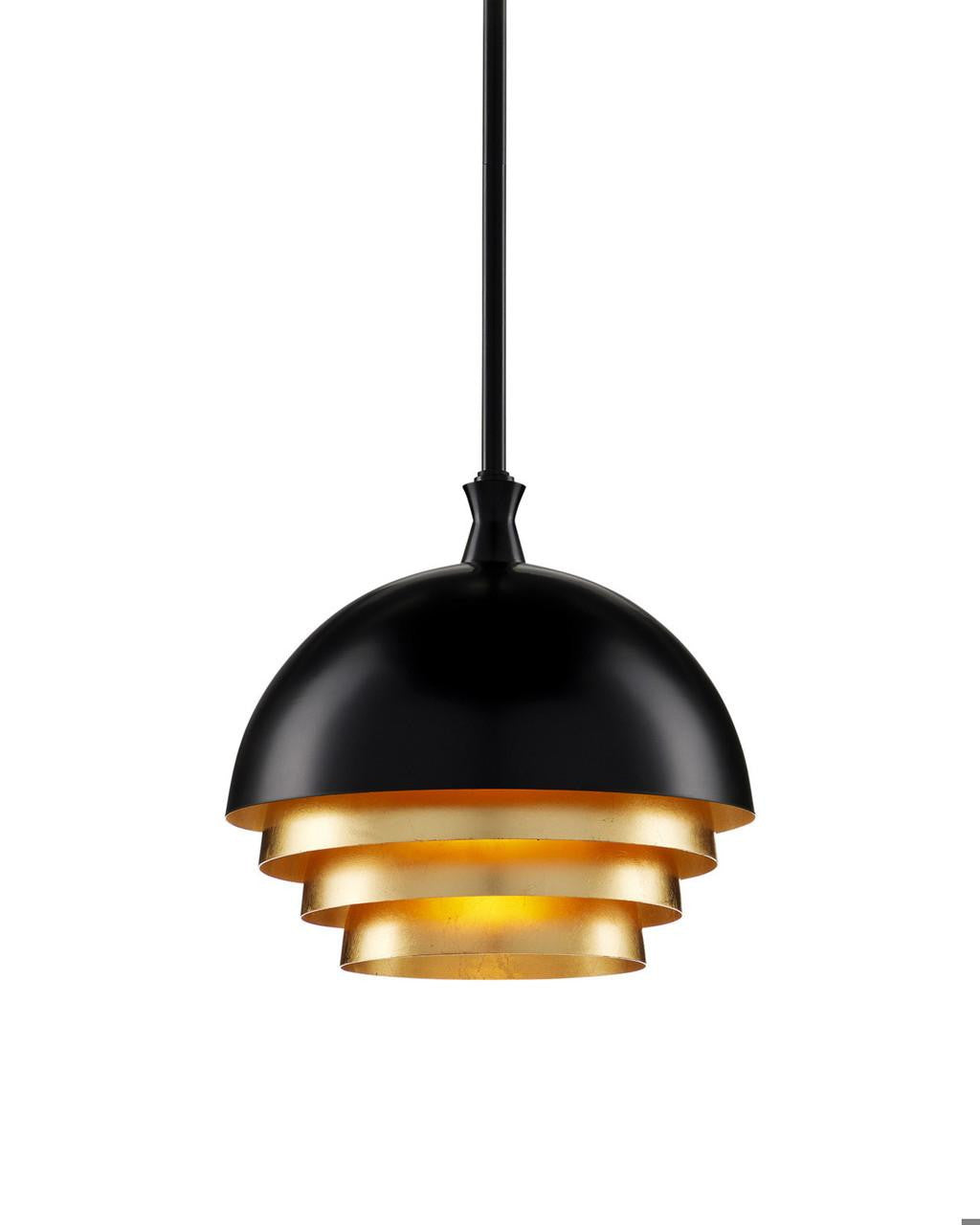 Currey and Company Salviati Medium Black & Gold Pendant