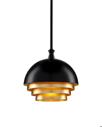 Currey and Company Salviati Medium Black & Gold Pendant