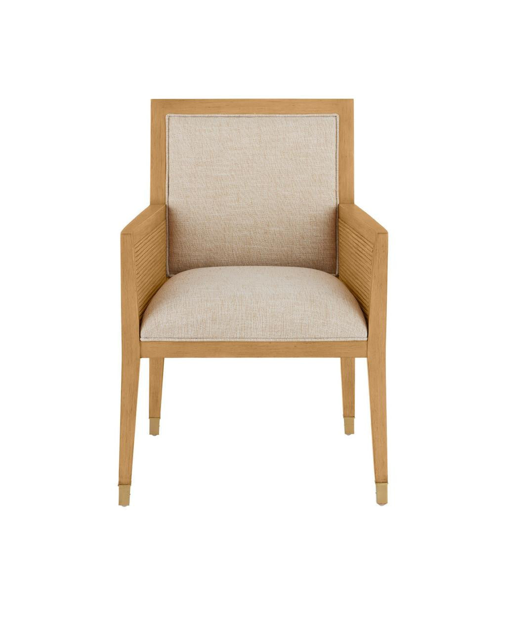 Currey and Company Santos Sea Sand Armchair, Liller Malt