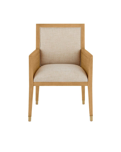 Currey and Company Santos Sea Sand Armchair, Liller Malt