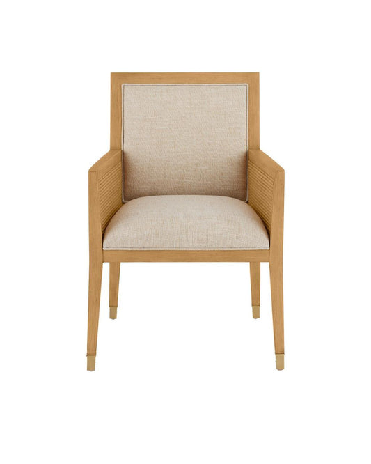 Currey and Company Santos Sea Sand Armchair, Liller Malt