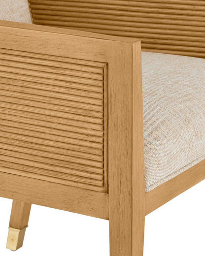 Currey and Company Santos Sea Sand Armchair, Liller Malt