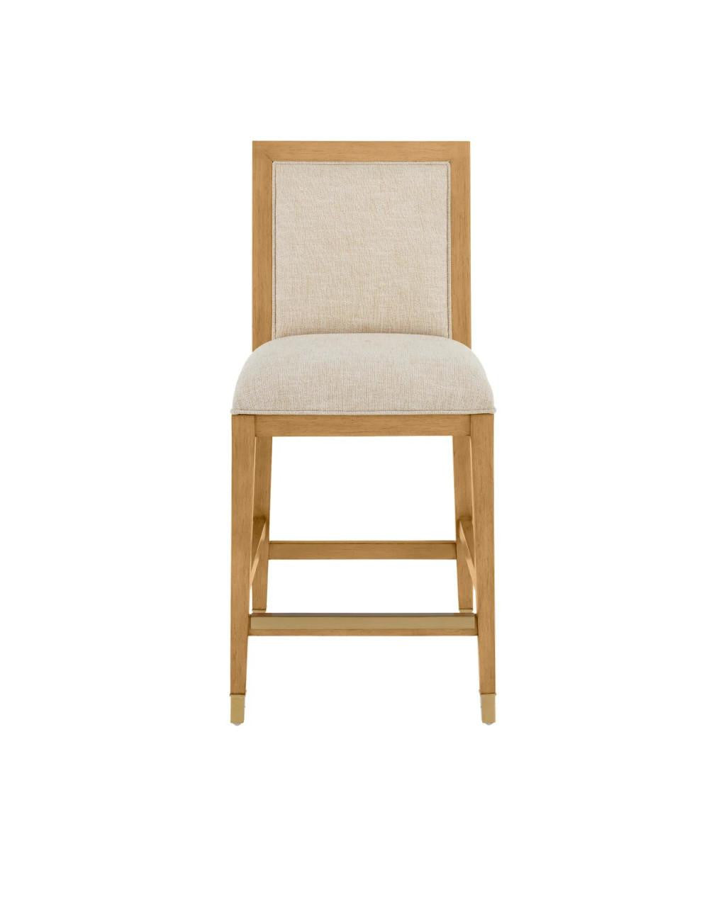 Currey and Company Santos Sea Sand Counter Stool, Liller Malt