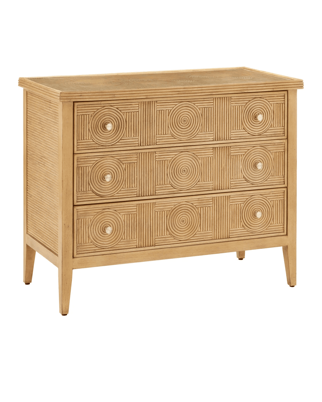 Currey and Company Santos Sea Sand Large Chest Sea Sand, Brass, Clear