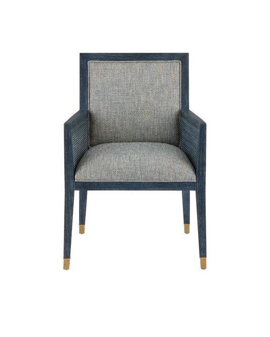 Currey and Company Santos Vintage Navy Armchair, Barrett Dusk