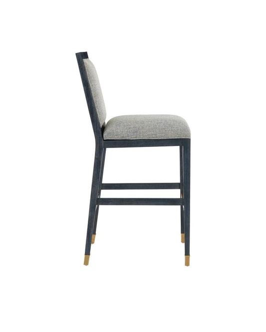 Currey and Company Santos Vintage Navy Bar Stool, Barrett Dusk