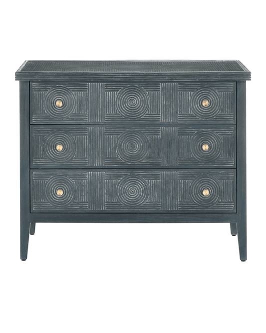 Currey and Company Santos Vintage Navy Large Chest