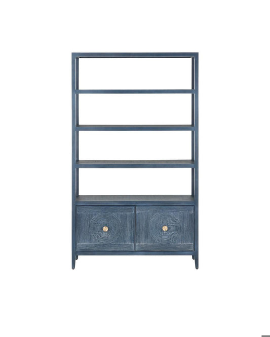 Currey and Company Santos Vintage Navy Storage Etagere