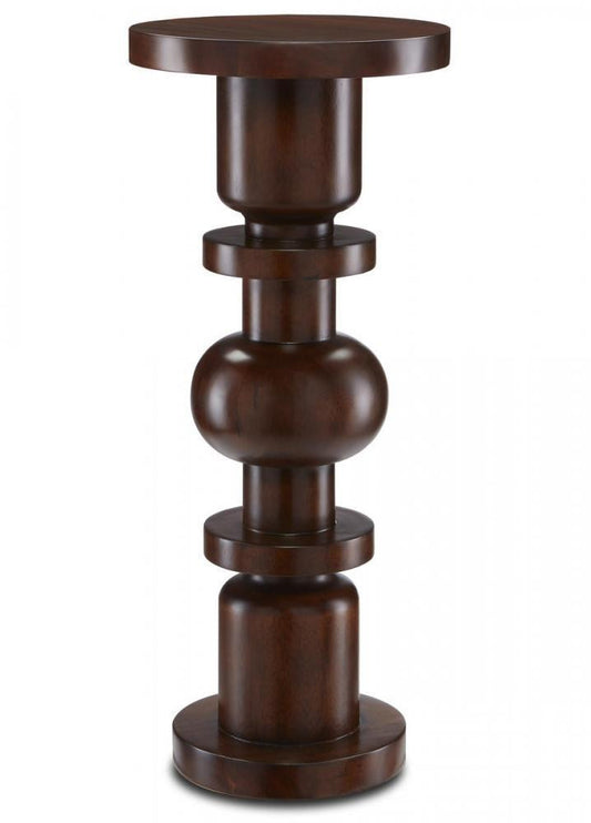 Currey and Company Sasha Walnut Drinks Table Dark Walnut