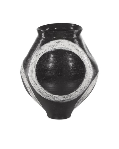 Currey and Company Satori Vase Black, Light Gray