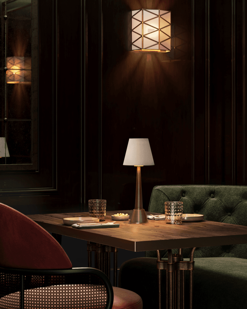 Currey and Company Saunter Brass Cordless Table Lamp