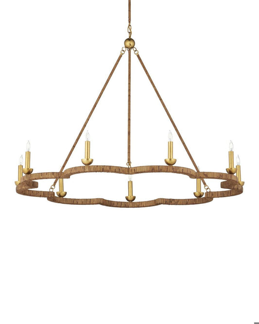 Currey and Company Savoie Chandelier Natural, Contemporary Gold Leaf