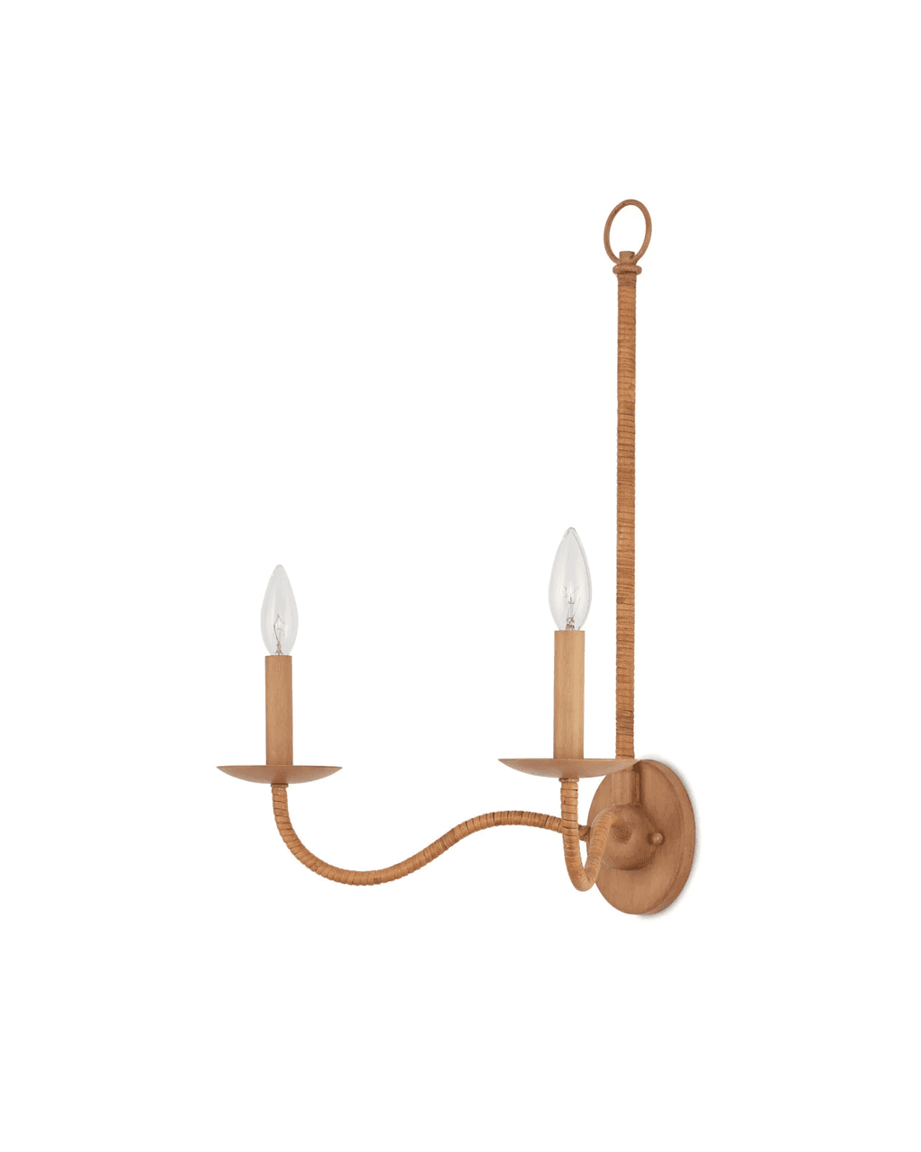Currey and Company Saxon Double-Light Tan Wall Sconce
