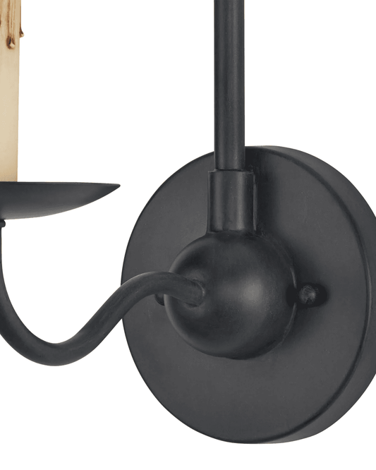 Currey and Company Saxon Single-Light Black Wall Sconce