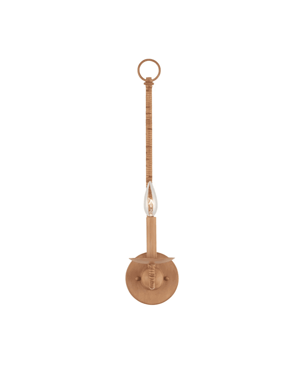 Currey and Company Saxon Single-Light Tan Wall Sconce