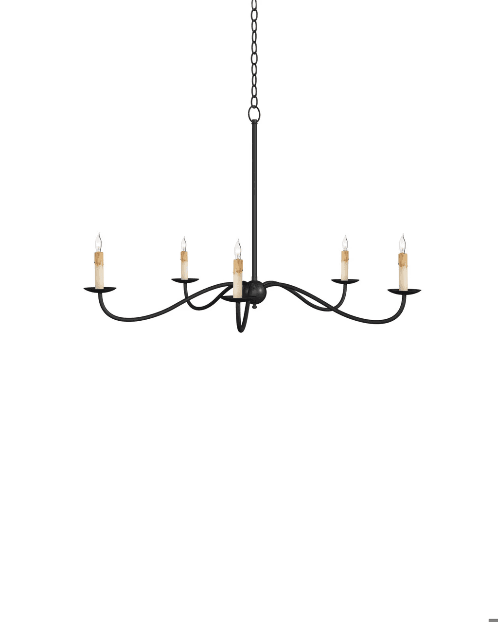 Currey and Company Saxon Small Black Chandelier