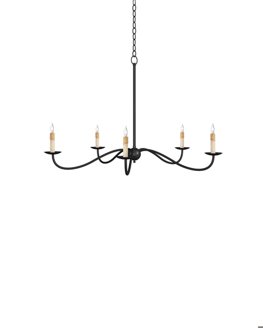 Currey and Company Saxon Small Black Chandelier