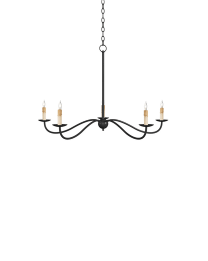 Currey and Company Saxon Small Black Chandelier