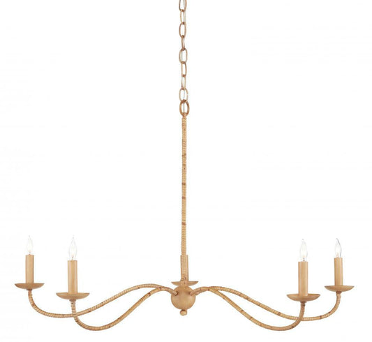 Currey and Company Saxon Small Tan Chandelier