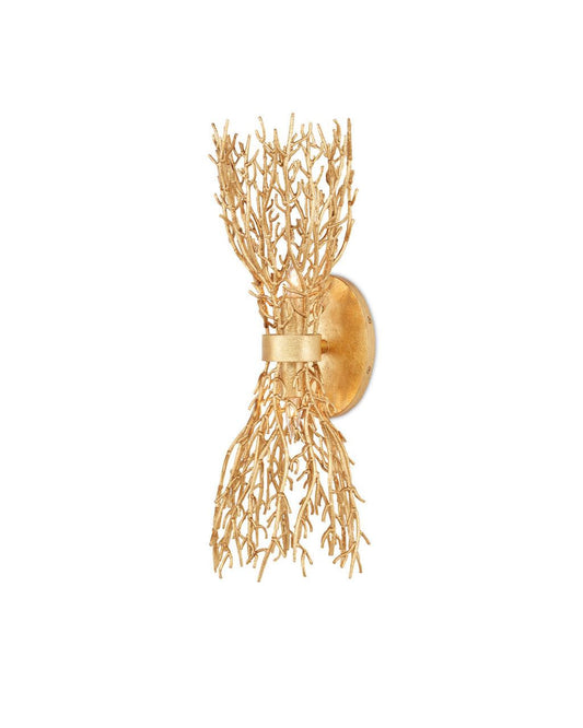 Currey and Company Sea Fan Gold Wall Sconce Gold Gilt