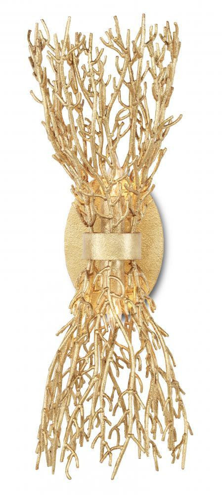 Currey and Company Sea Fan Gold Wall Sconce
