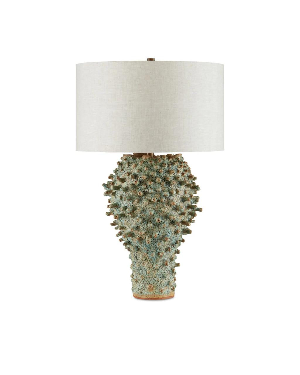 Currey and Company Sea Urchin Green Table Lamp