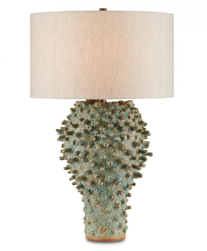 Currey and Company Sea Urchin Green Table Lamp Green