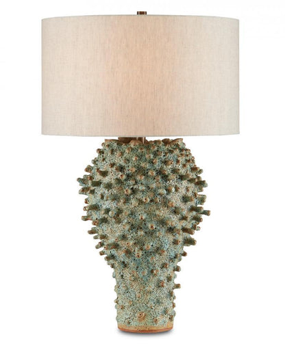 Currey and Company Sea Urchin Green Table Lamp Green