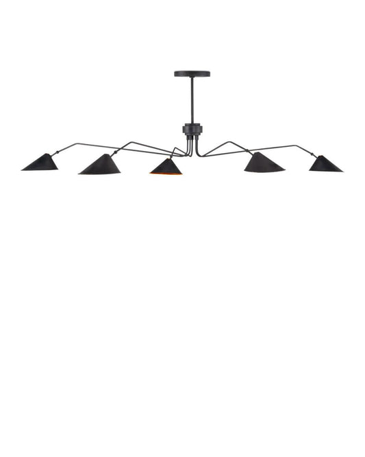 Currey and Company Serpa Black Chandelier