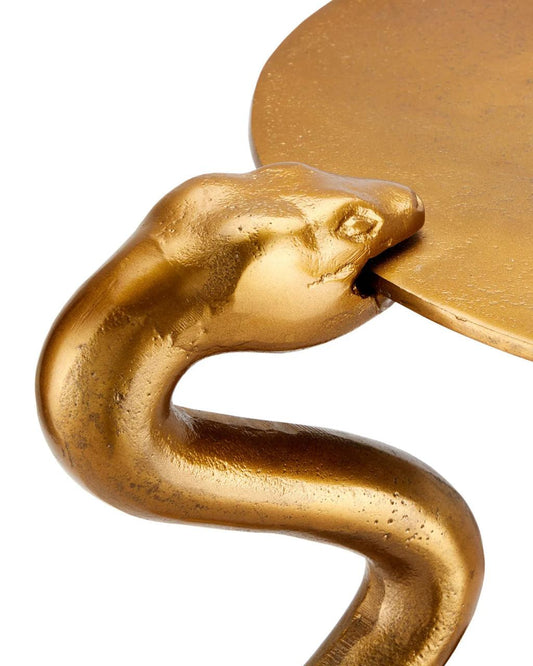 Currey and Company Serpent Brass Accent Table