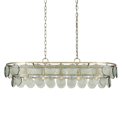 Currey and Company Settat Chandelier Clear, Silver Leaf