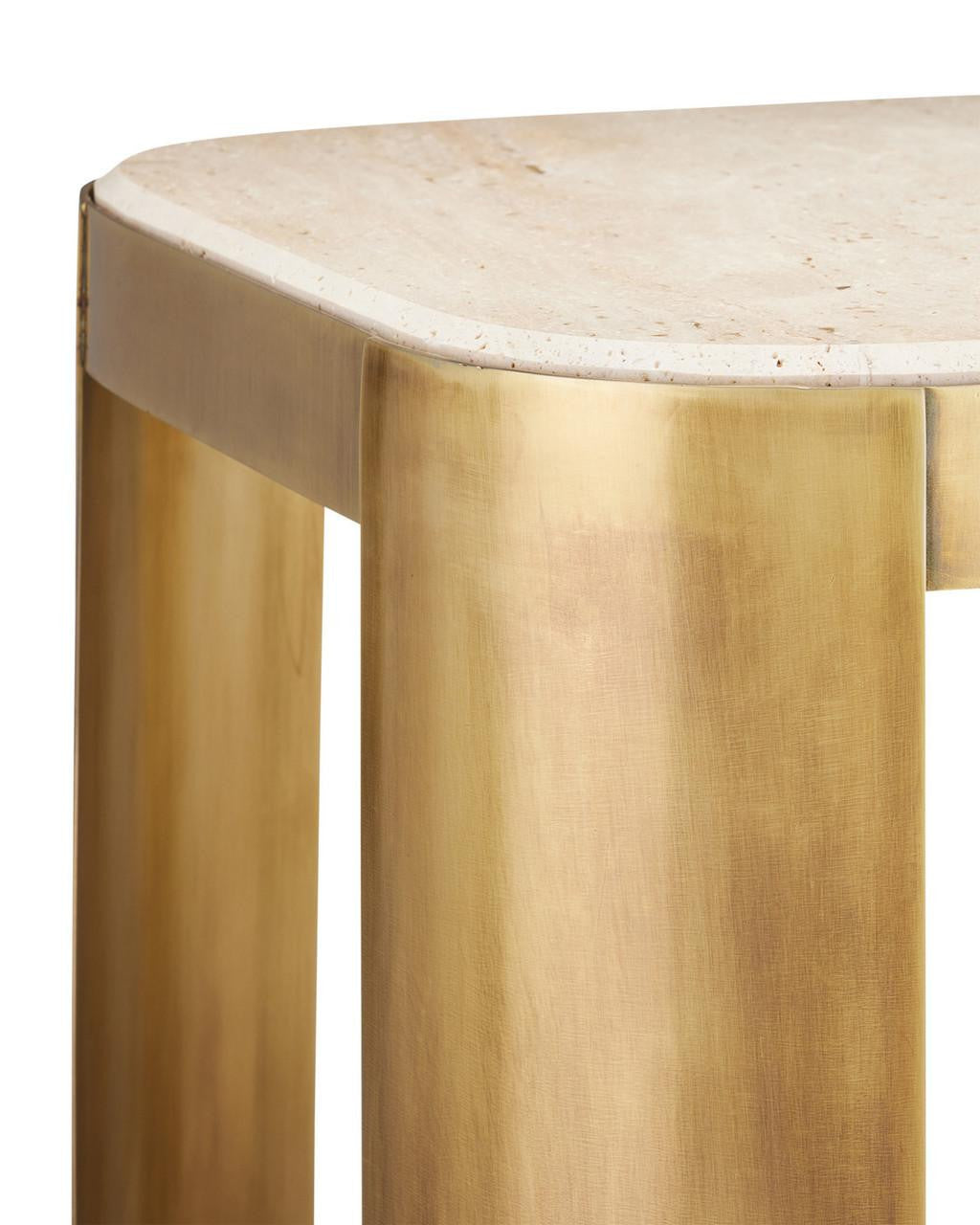 Currey and Company Sev Travertine Accent Table