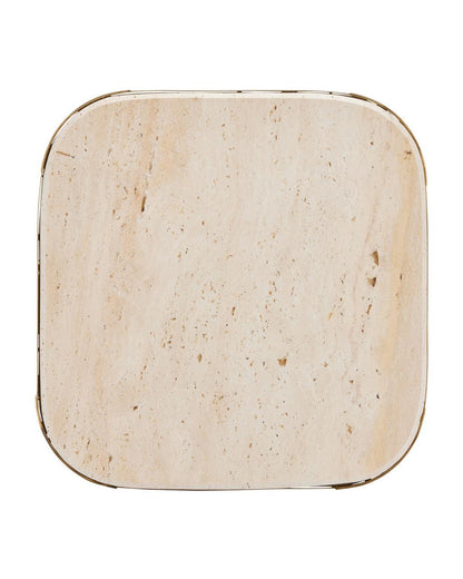 Currey and Company Sev Travertine Accent Table