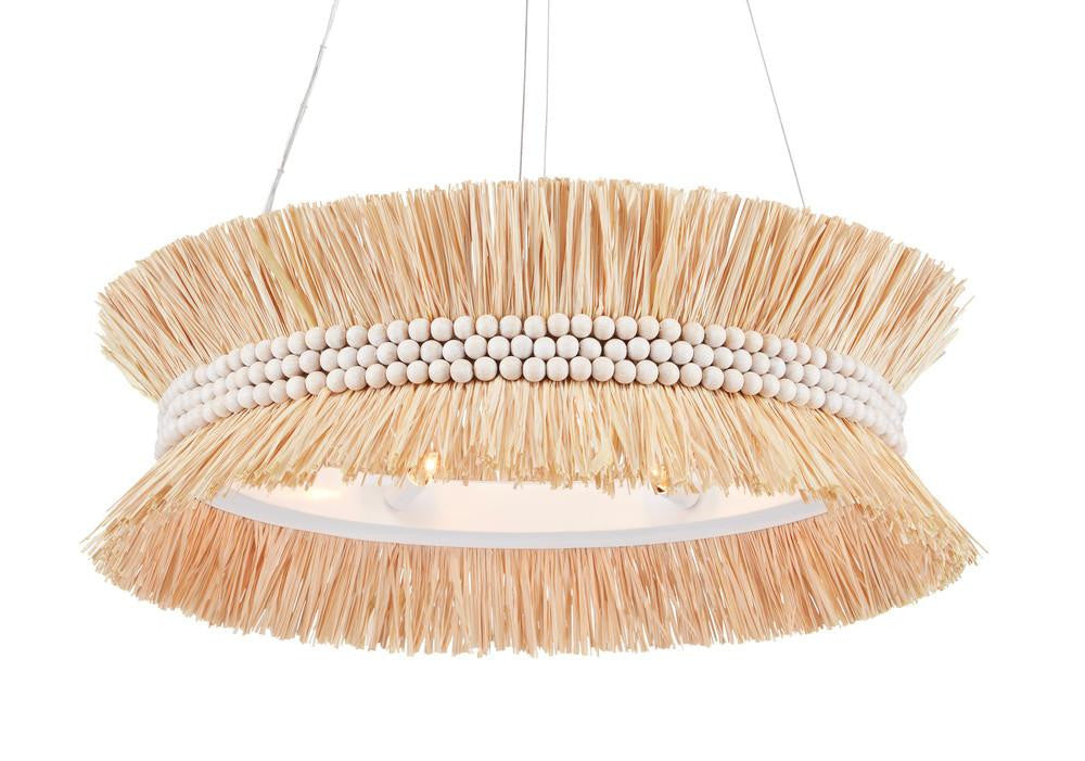 Currey and Company Seychelles Chandelier Natural, Sugar White