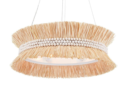 Currey and Company Seychelles Chandelier Natural, Sugar White