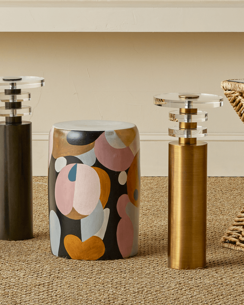 Currey and Company Shani Brass Drinks Table