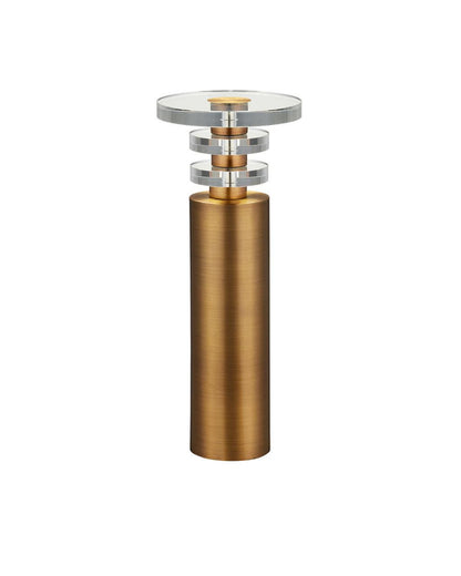Currey and Company Shani Brass Drinks Table Antique Brass, Clear