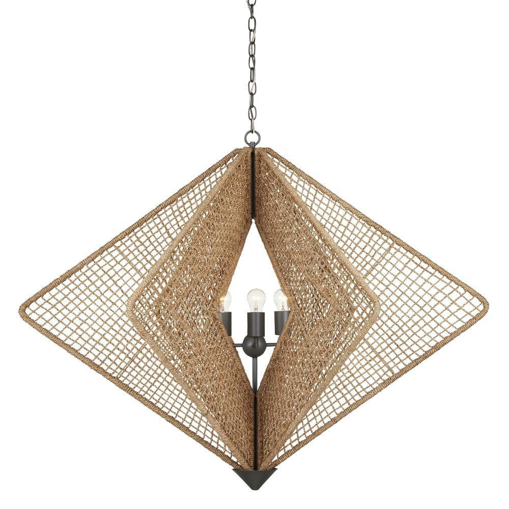 Currey and Company Shizen Chandelier Natural, Hiroshi Gray