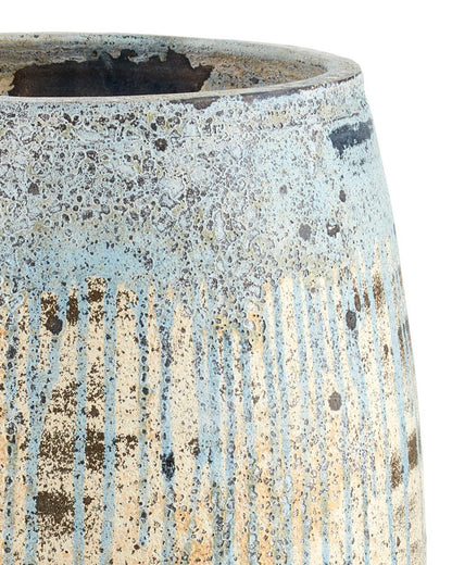 Currey and Company Sicilia Medium Antique Blue Drip Planter