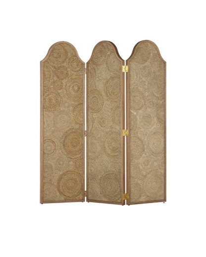 Currey and Company Sisal Screen Natural, Weathered Oak