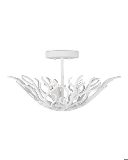 Currey and Company Snowfall Semi-Flush Mount Gesso White