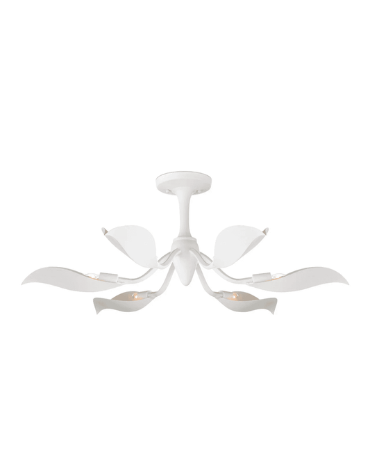 Currey and Company Snowflower Semi-Flush Mount Gesso White