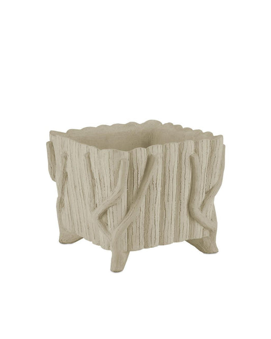 Currey and Company Square Faux Bois Planter Portland, Faux Bois