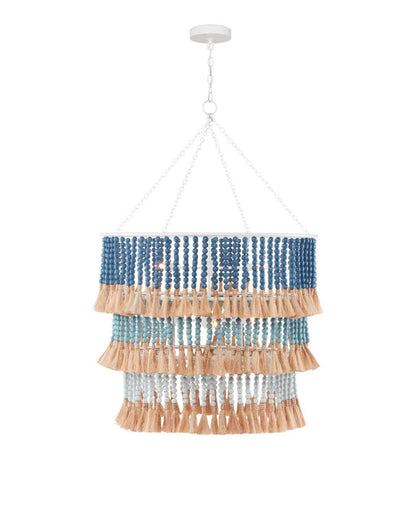 Currey and Company St. Barts Blue Chandelier