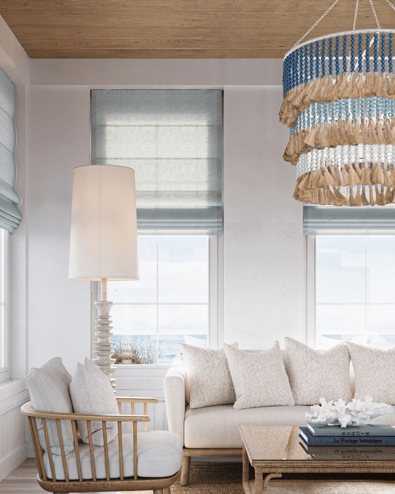 Currey and Company St. Barts Blue Chandelier