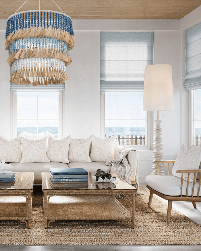 Currey and Company St. Barts Blue Chandelier
