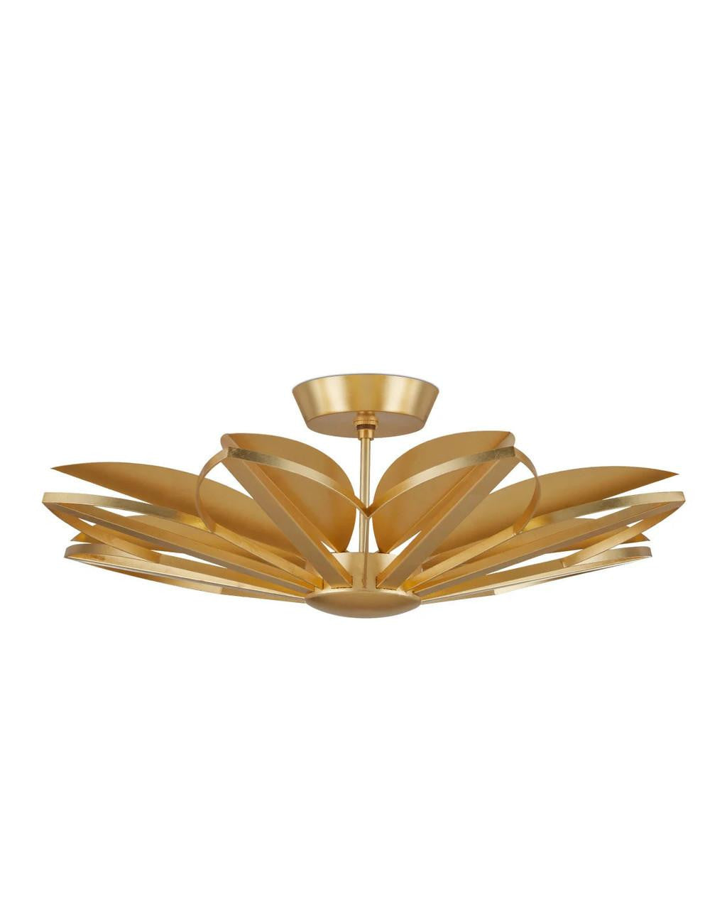 Currey and Company Stewart Semi-Flush Mount Gold Leaf