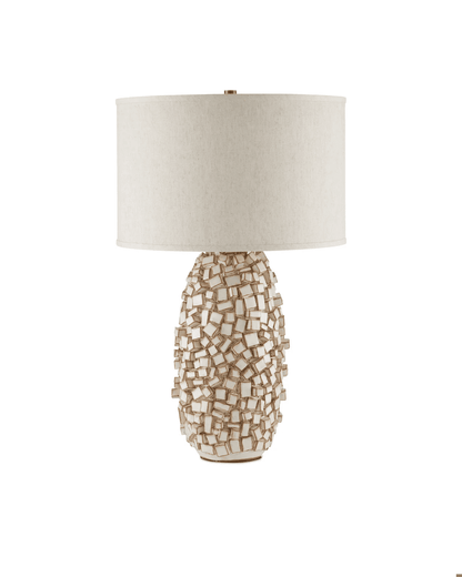 Currey and Company Sugar Cube Ivory Table Lamp Ivory, Brown
