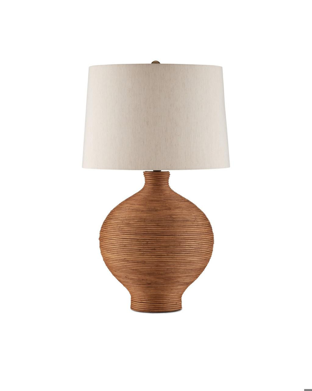 Currey and Company Susel Table Lamp Natural, Antique Brass